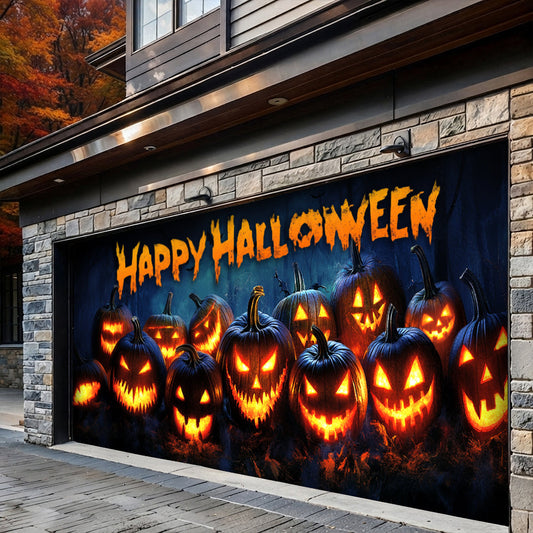 Halloween Garage Door Banner Decoration Nightmare Pumpkins Monster