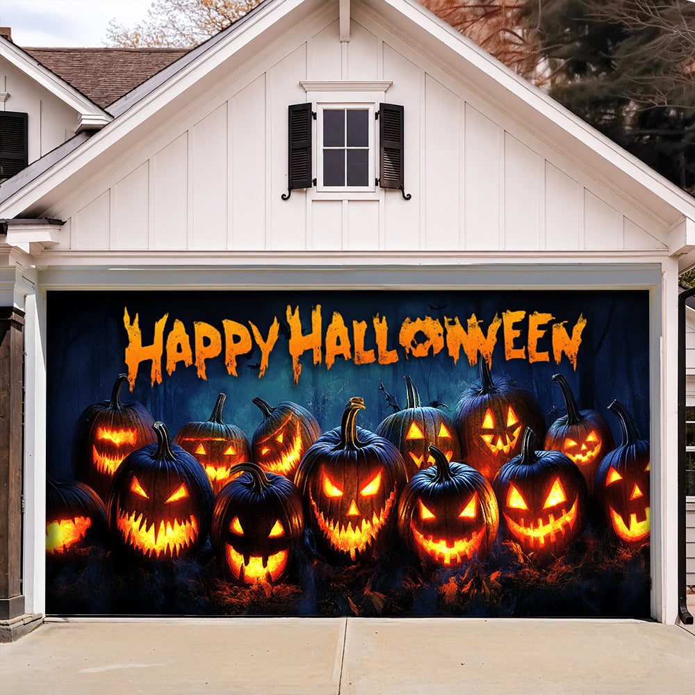 Halloween Garage Door Banner Decoration Nightmare Pumpkins Monster