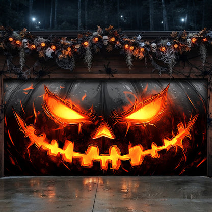 Lorva Halloween Garage Door Banner Decoration Halloween Horror Pumpkin Face