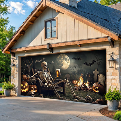 Garage Door Banner Decoration Skeleton's Last Call
