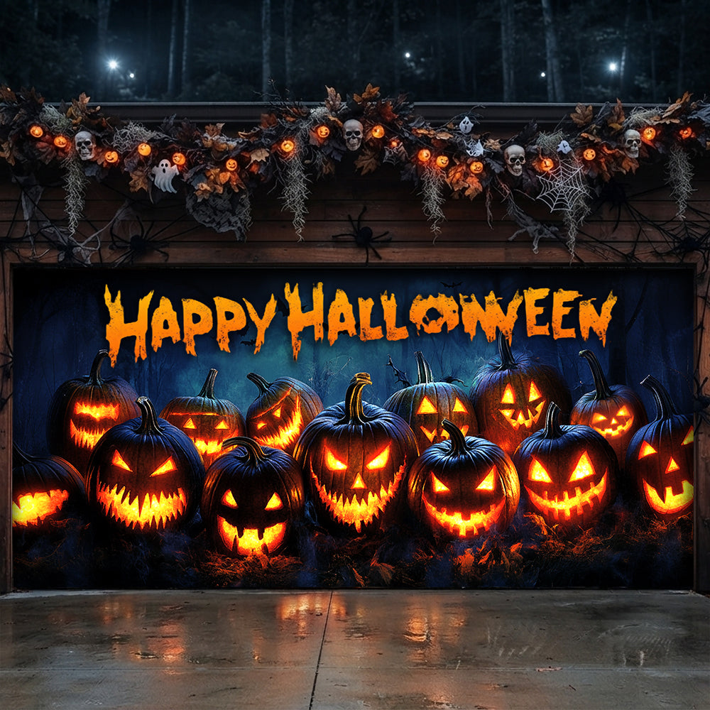 Halloween Garage Door Banner Decoration Nightmare Pumpkins Monster