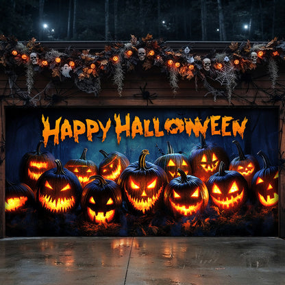 Halloween Garage Door Banner Decoration Nightmare Pumpkins Monster