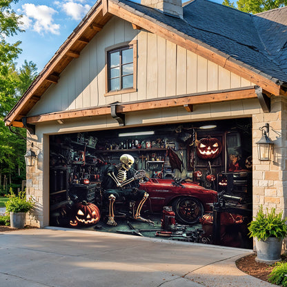 Lorva Halloween Garage Door Banner Decoration Motor Garage
