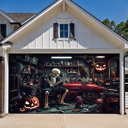 Lorva Halloween Garage Door Banner Decoration Motor Garage