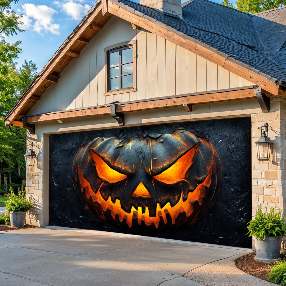 Halloween Garage Door Banner Decoration Pumpkin Of Darkness