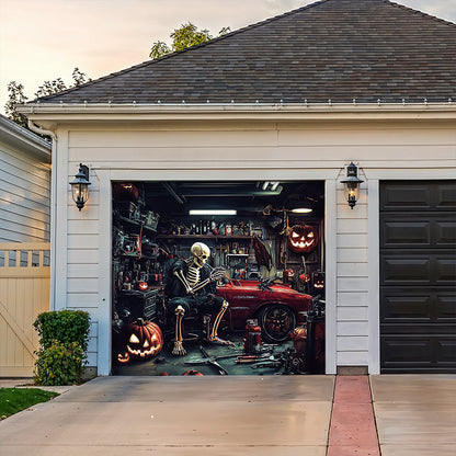 Lorva Halloween Garage Door Banner Decoration Motor Garage