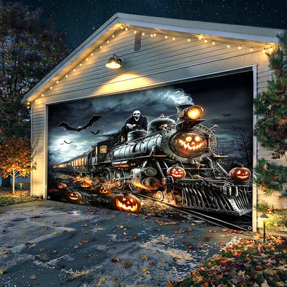 Halloween Garage Door Banner Decoration Halloween Ghost Train