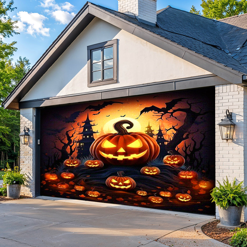 Halloween Garage Door Banner Decoration Pumpkin House