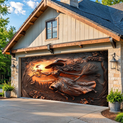 Witch Garage Door Banner Decoration Halloween Moonflower Witches