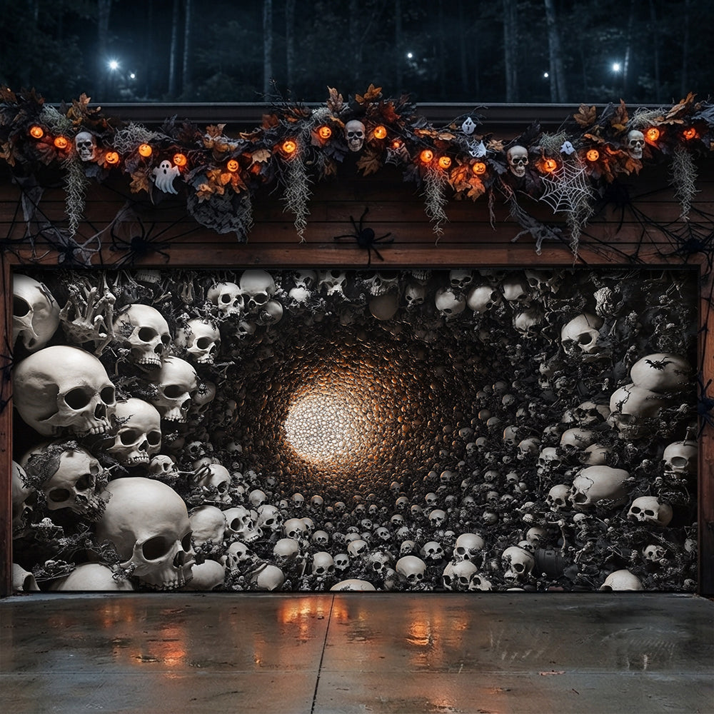 Halloween Garage Door Banner Decoration Skull Tunnel