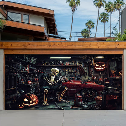 Lorva Halloween Garage Door Banner Decoration Motor Garage