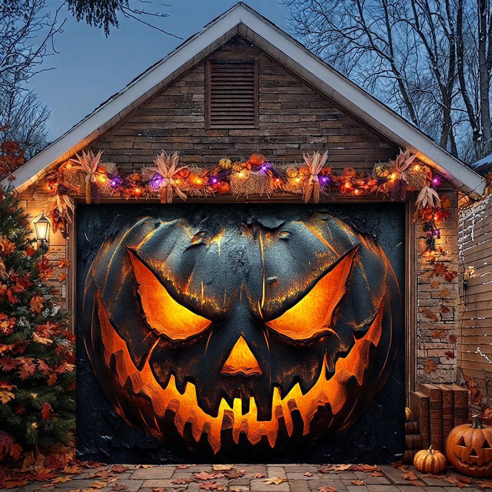 Halloween Garage Door Banner Decoration Pumpkin Of Darkness