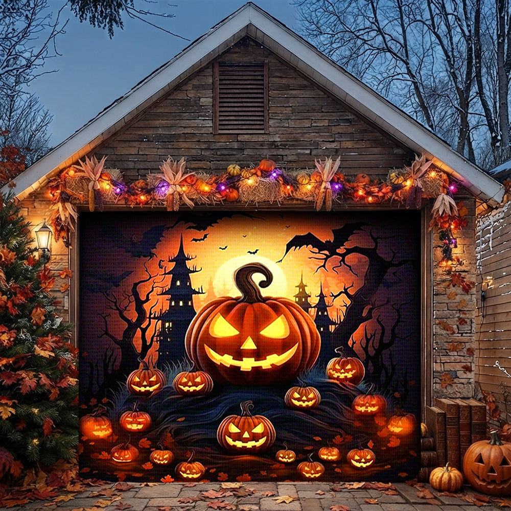 Halloween Garage Door Banner Decoration Pumpkin House