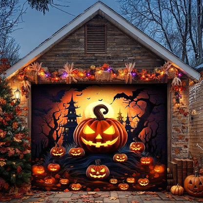 Halloween Garage Door Banner Decoration Pumpkin House