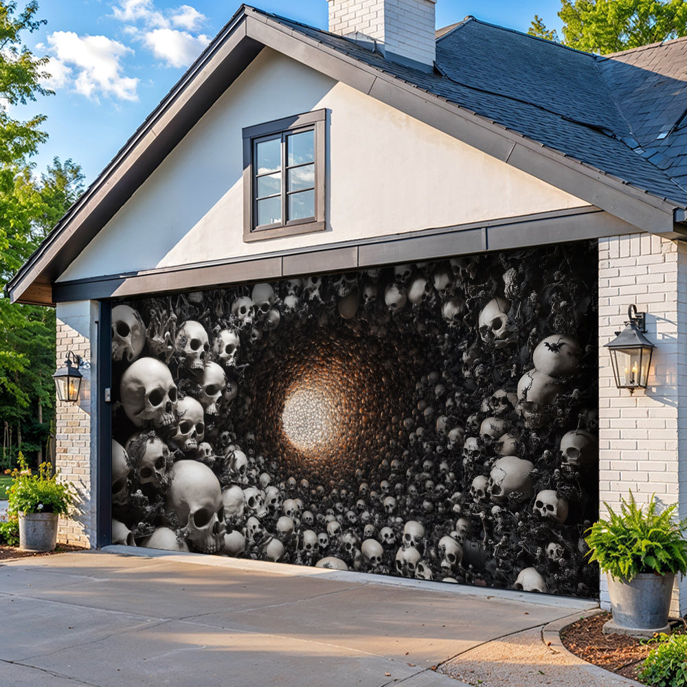 Halloween Garage Door Banner Decoration Skull Tunnel