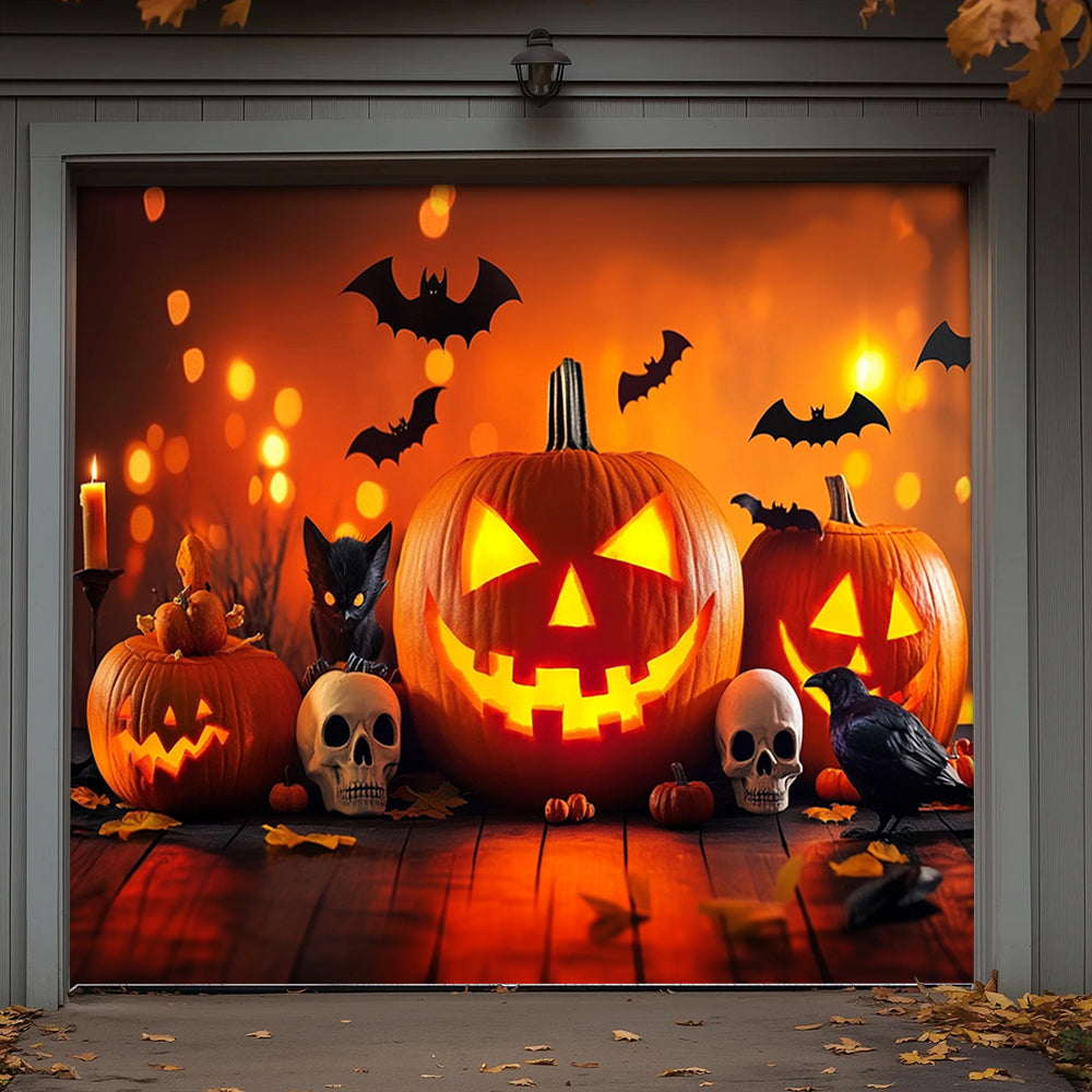 Halloween Garage Door Banner Decoration Bewitched Pumpkin Night