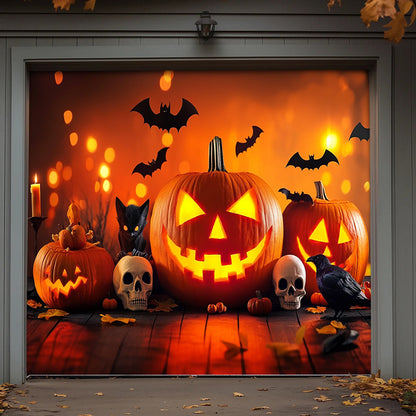Halloween Garage Door Banner Decoration Bewitched Pumpkin Night