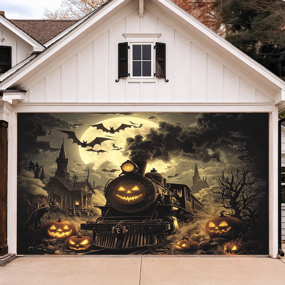 Halloween Garage Door Banner Decoration Pumpkin Express Halloween