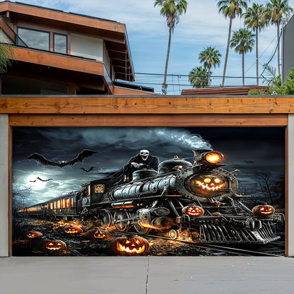 Halloween Garage Door Banner Decoration Halloween Ghost Train