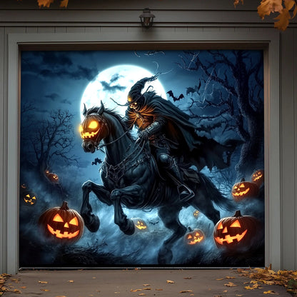 Halloween Garage Door Banner Decoration The Headless Horseman Returns