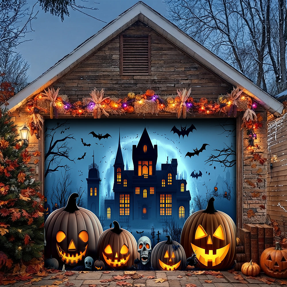 Halloween Garage Door Banner Decoration The Haunted Pumpkin House