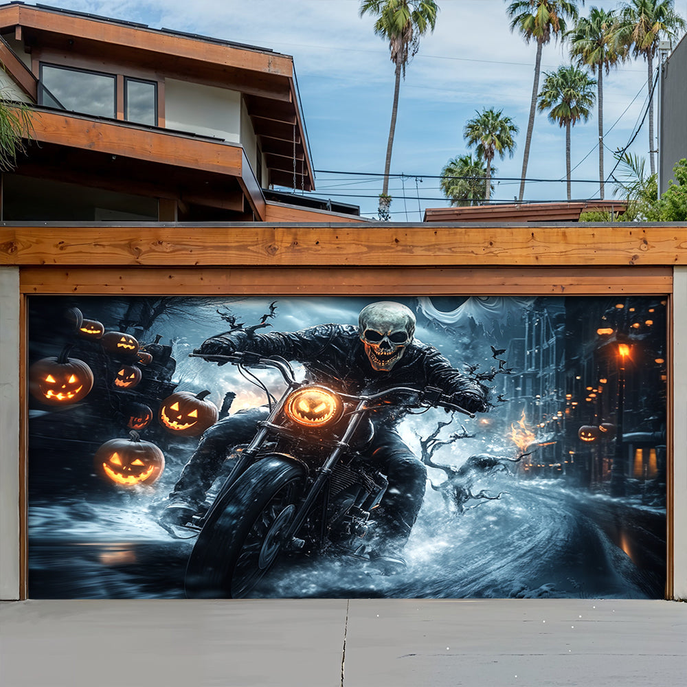Lorva Halloween Garage Door Banner Decoration Nightmare Highway