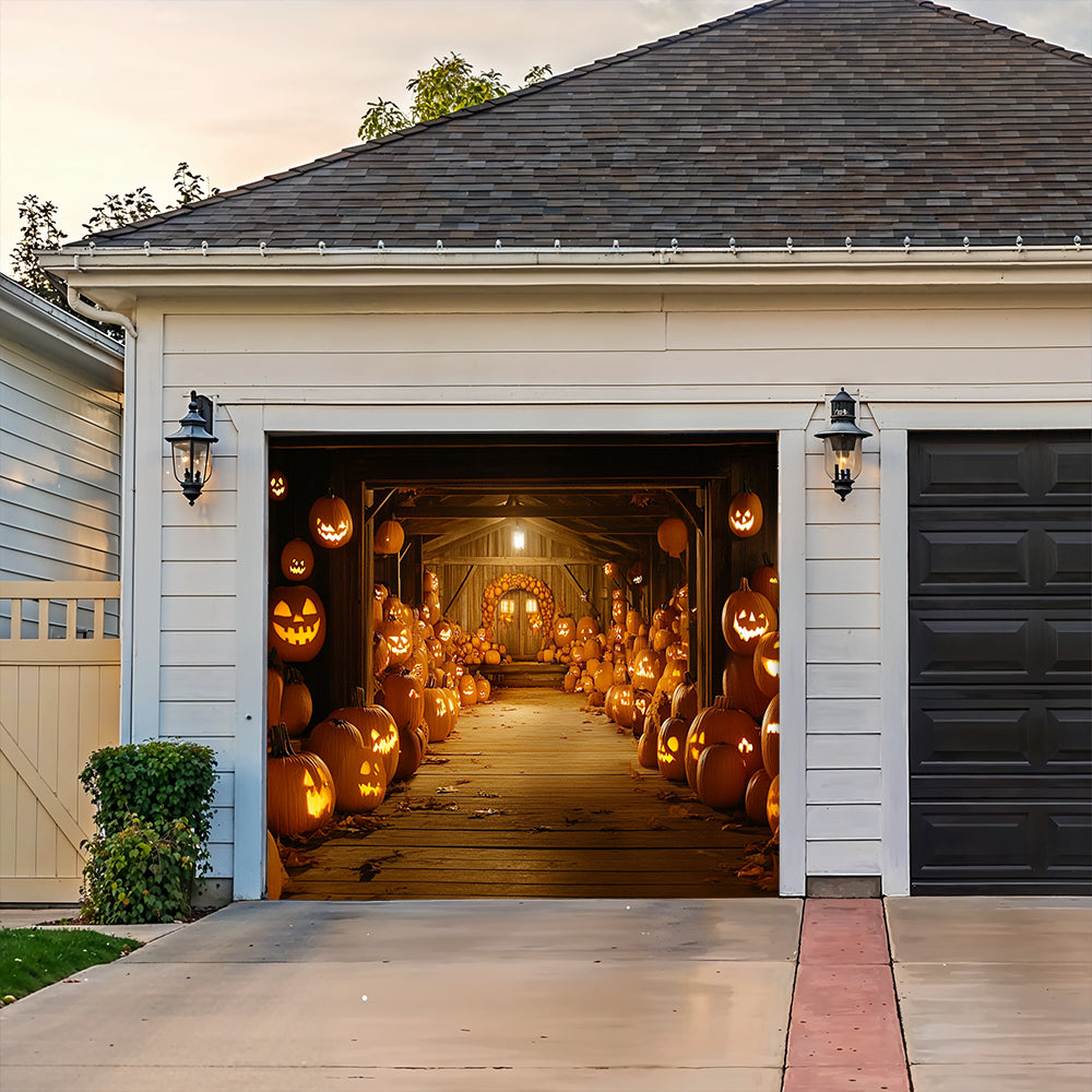 Halloween Garage Door Banner Decoration Welcome To Pumpkin Hollow