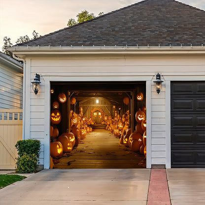 Halloween Garage Door Banner Decoration Welcome To Pumpkin Hollow